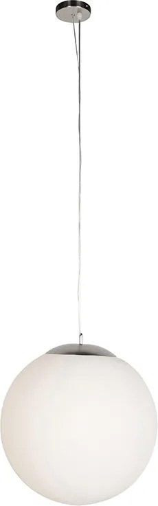 Смарт скандинавска висяща лампа сребриста с опалово стъкло 50 см, включително WiFi A60 - Ball 50