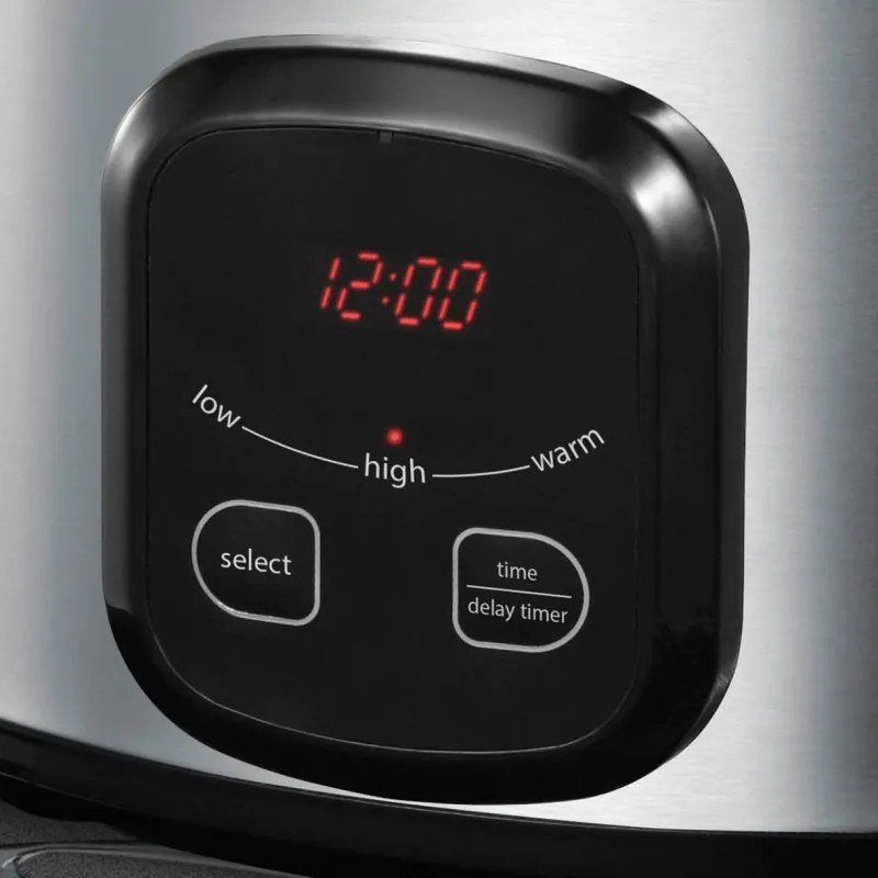 Уред за бавно готвене Russell Hobbs MaxiCook 22750-56, 200 W, 6 l, 3 температурни настройки, Таймер, Подвижна тенджера, Сребрист/черен