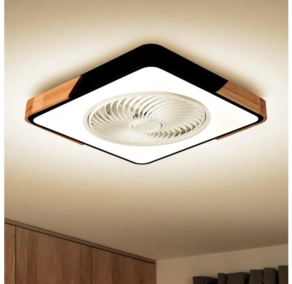 Brilagi LED осветително тяло с вентилатор 30W 230V 3000-6500K черно/дъб + DO