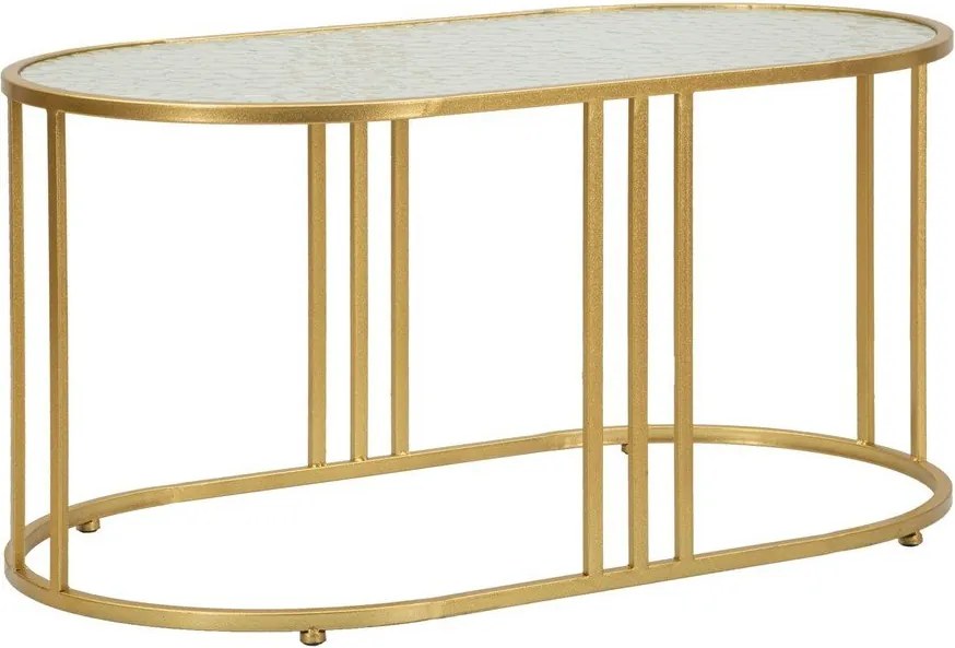 Бяла/златистa масичка за кафе със стъклен плот 50x90 cm Antalia – Mauro Ferretti