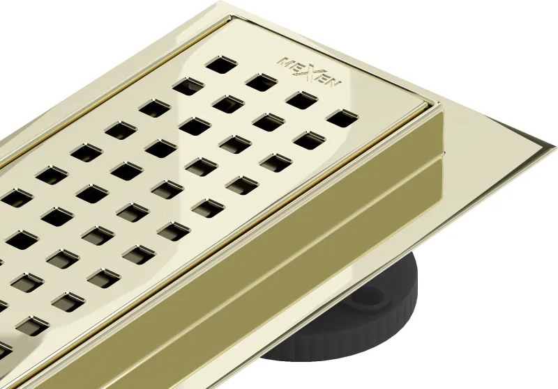 Mexen Flat 360° M08 линеен въртящ се сифон 90 см, златен - 1525090-40