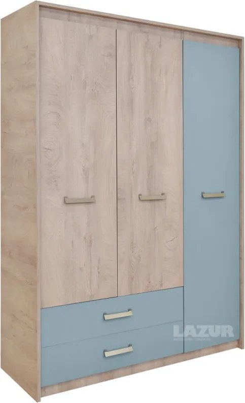 Трикрилен гардероб с чекмеджета Киндер