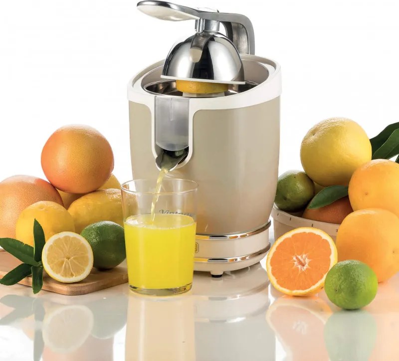 Цитрус преса Ariete VINTAGE JUICER 0413/03, 85W, Метално тяло, Безшумна работа, 2 приставки, Бежов