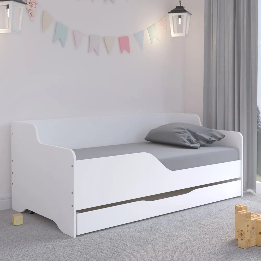 Универсално детско легло в луксозен бял цвят 160 х 80 см