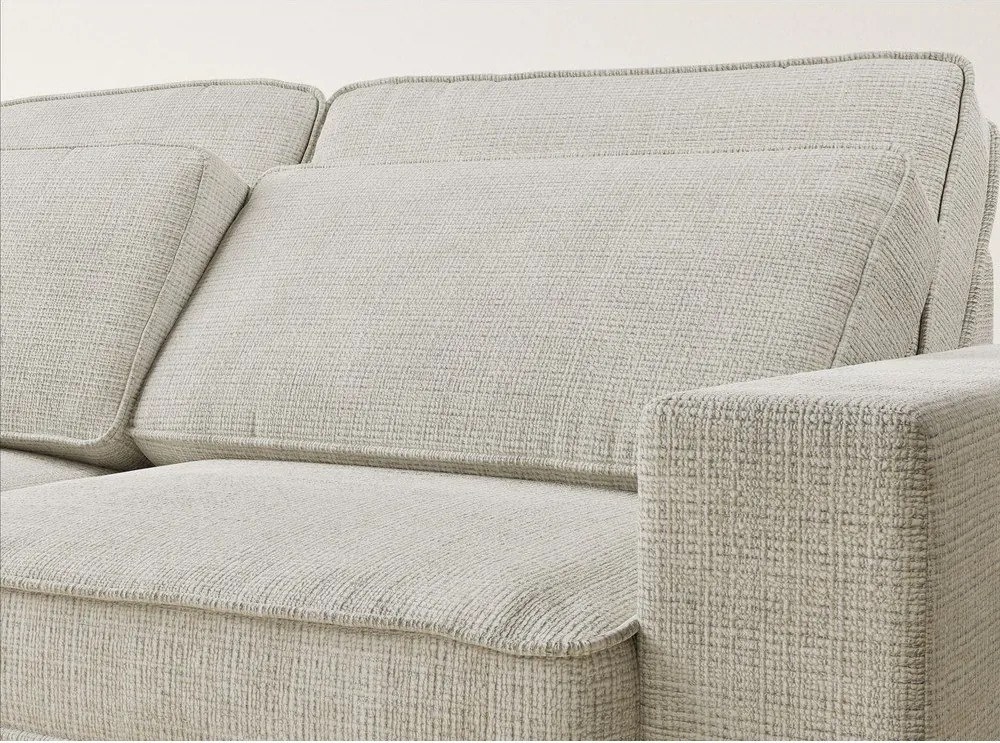 Сиво-бежов шенилов ъглов диван (ляв ъгъл/L форма) Kirou – Maison de Rêve