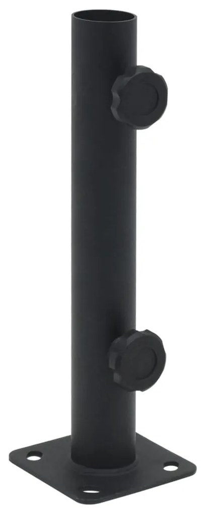 4003371 vidaXL Основа за чадър Ø32/34/38 мм прът матово черно стомана