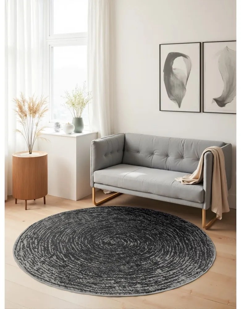Сив кръгъл килим ø 120 cm Gloria Cavallo – Hanse Home