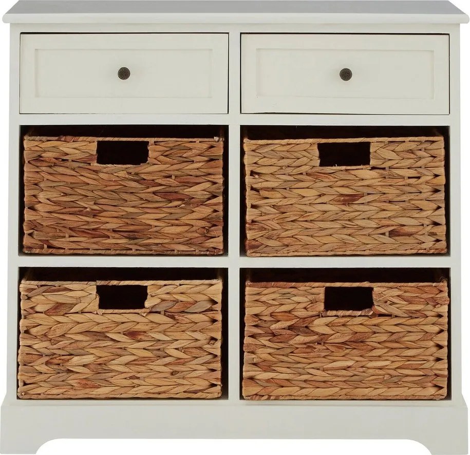 Скрин от масивна Пауловния в цвят слонова кост 76x70x33 cm Vermont – Premier Housewares