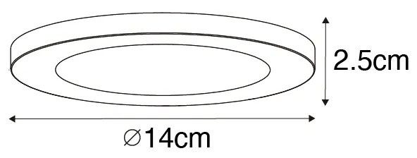 Комплект от 6 вградени или повърхностно монтирани прожектора бели 14 см вкл. LED 3-степенно димиране до топло с DIP превключвател - Trans