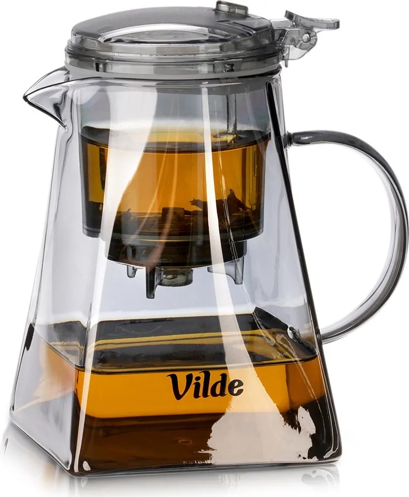 Стъклен чайник с инфузер от неръждаема стомана Vilde — Вместимост 880 ml