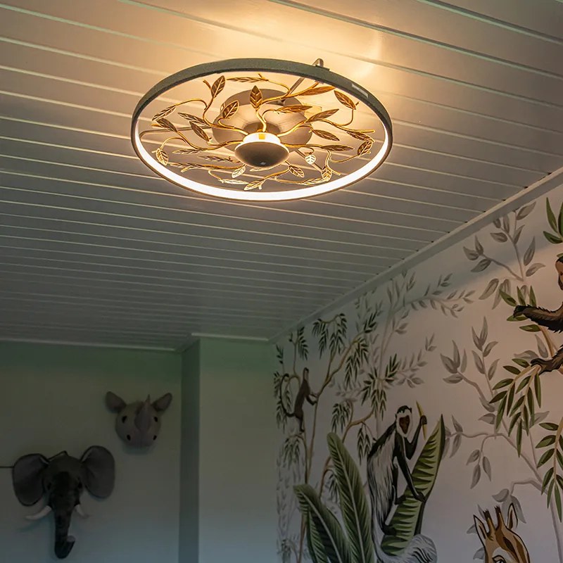 Таванна лампа в стил Арт Деко черна със злато 3-степенна димируема - Bota