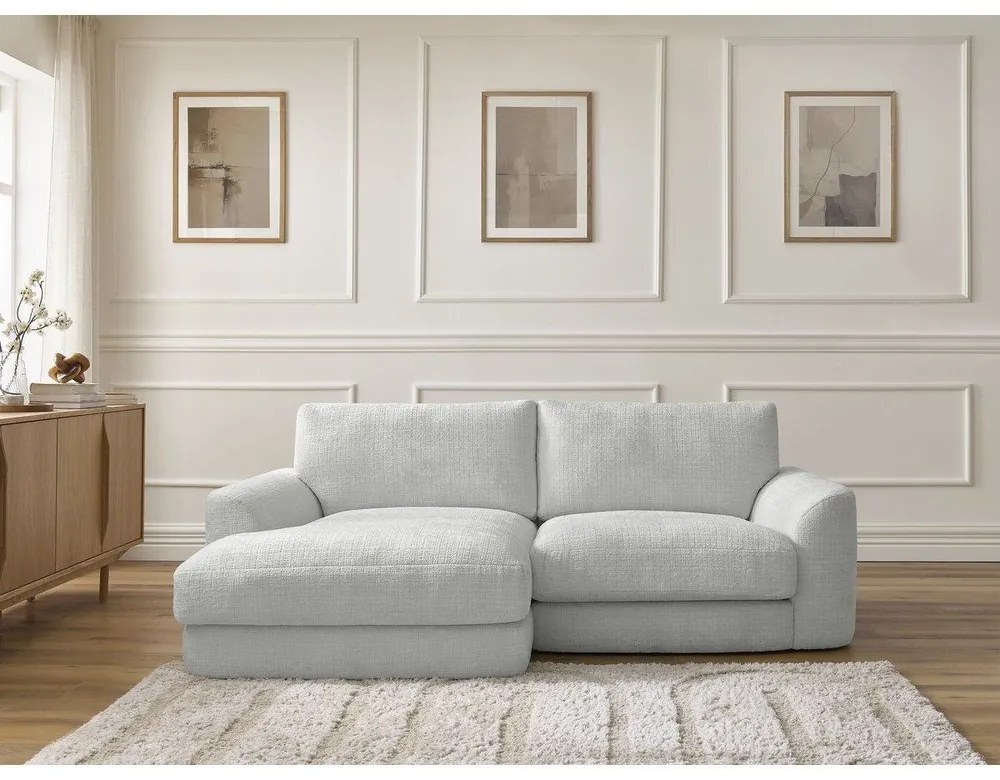 Светлосив шенилов ъглов диван (ляв ъгъл) Leonore – Bobochic Paris