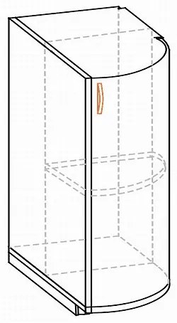 Долен шкаф ЗАК НДВ заоблен PAULA