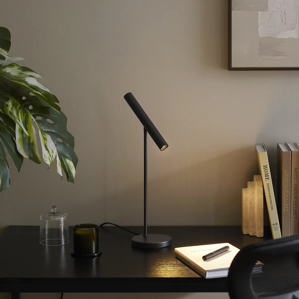 Модерна настолна лампа черна с LED и димер с докосване - Neva