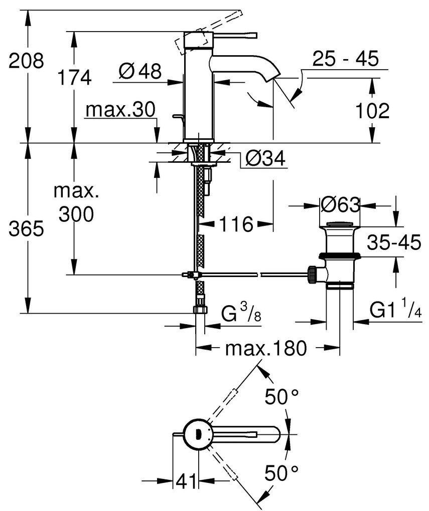 Кран за мивка Grohe Essence New Cosmopolitan Small 10.2 см-Златен Гланцово