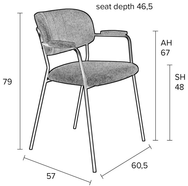 Розови трапезни столове в комплект от 2 Jolien - White Label