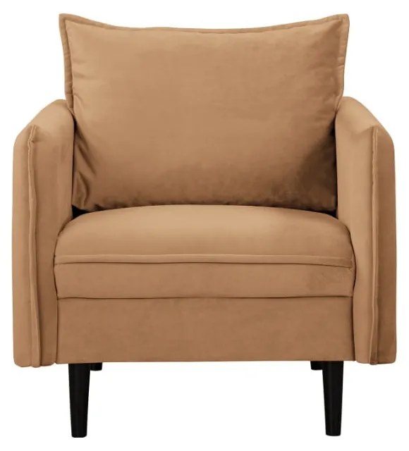 Кафяво кадифено кресло Juli – Ropez