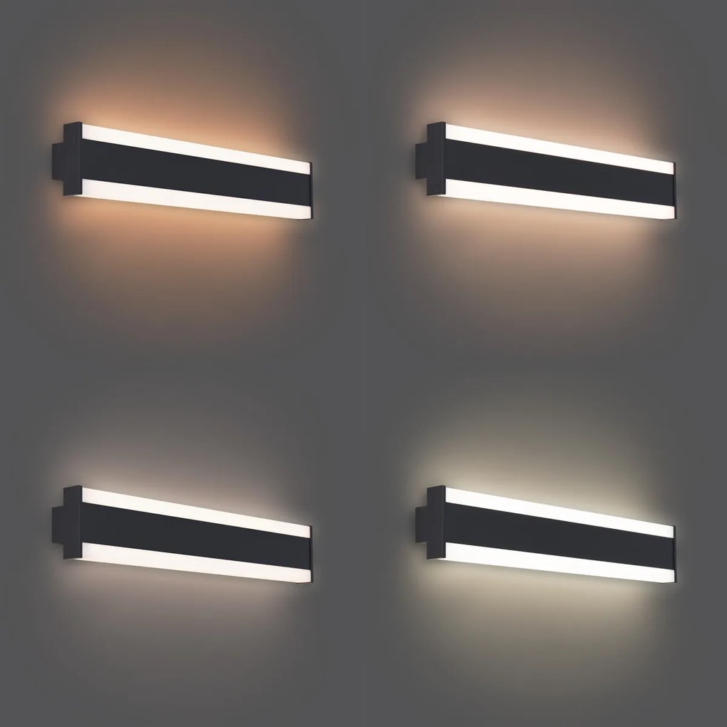 Модерна стенна лампа черна CCT 60cm вкл. LED IP54 - Vanya
