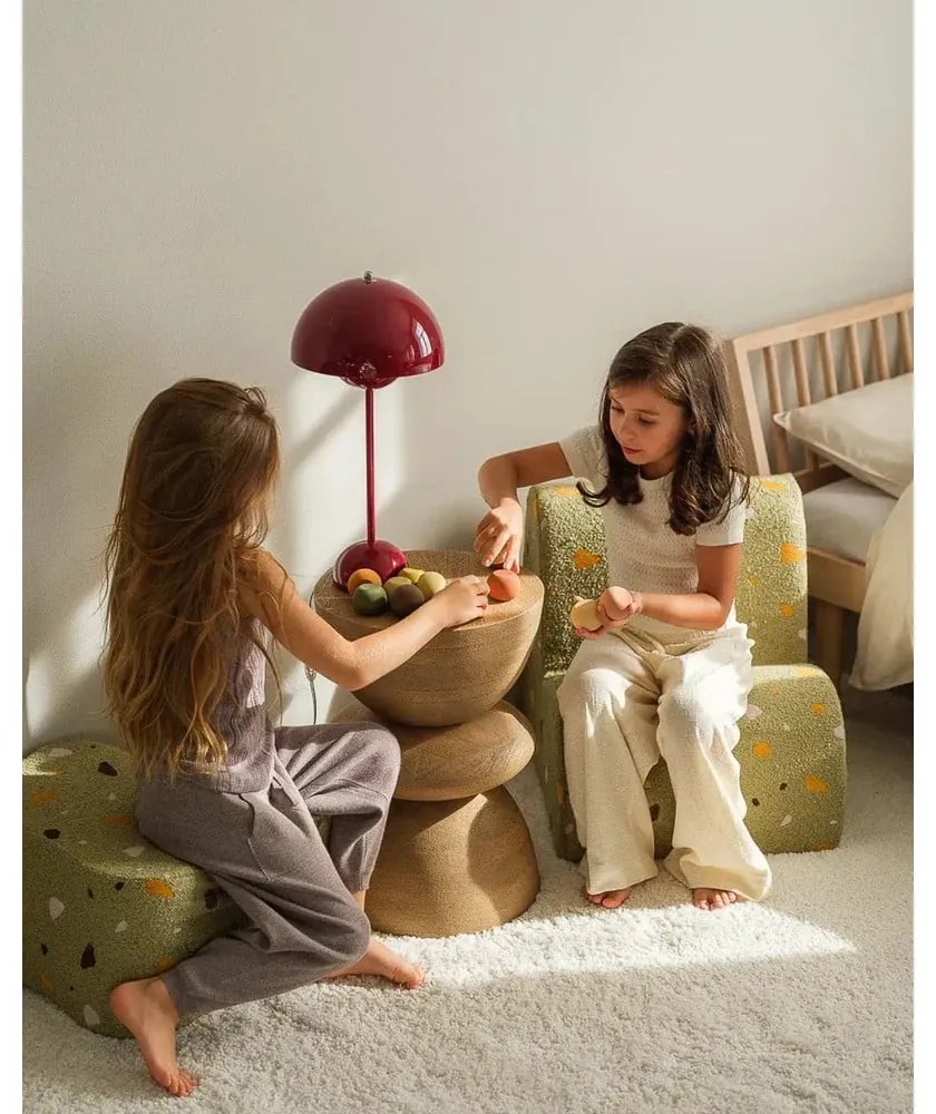 Зелен детски стол от букле и шенил Terrazzo Cloud – Wigiwama