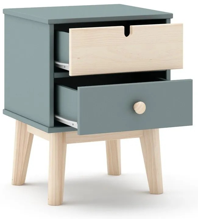 Детско нощно шкафче сиво-зелено Estefania – Marckeric