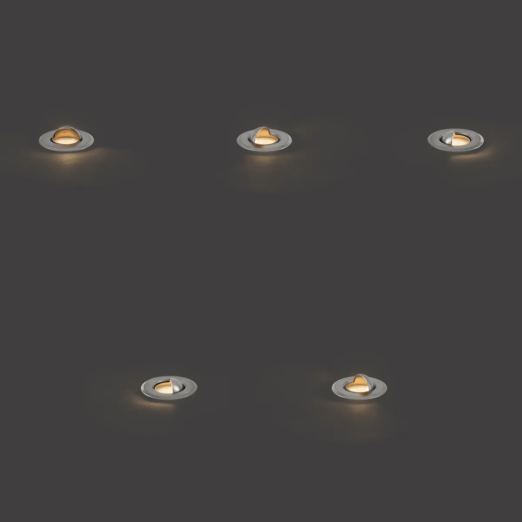 Комплект от 5 модерни наземни прожектора алуминий с LED IP67 - Linsey