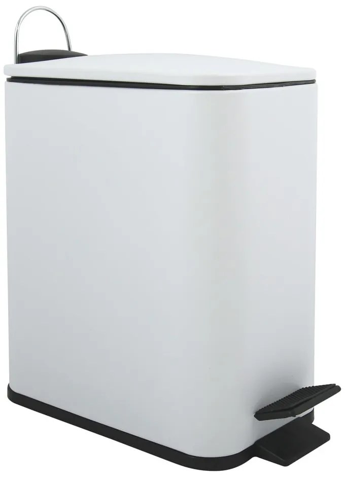 Стоманено кошче за боклук с педал в матово бял цвят 5 l Erik – Spirella
