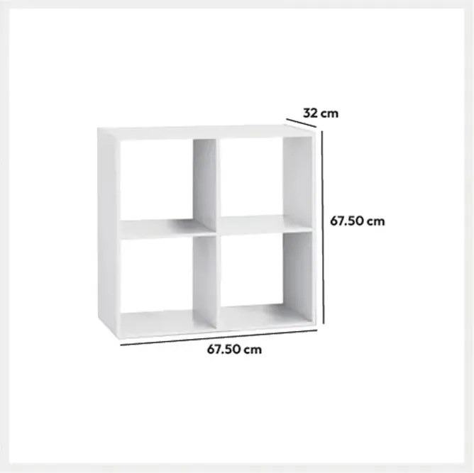 Рафт 5five Mix'n Modul, 4 отделения, Бял