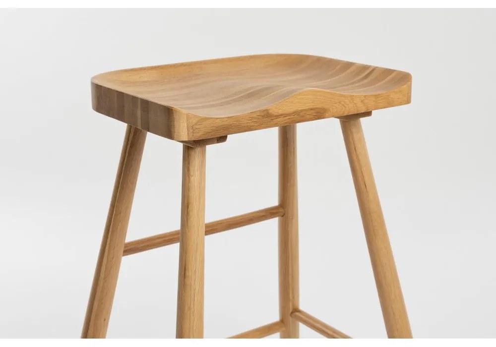 Бар стол от масивен дъб в естествен цвят (височина на седалката 65,5 cm) Vander – White Label