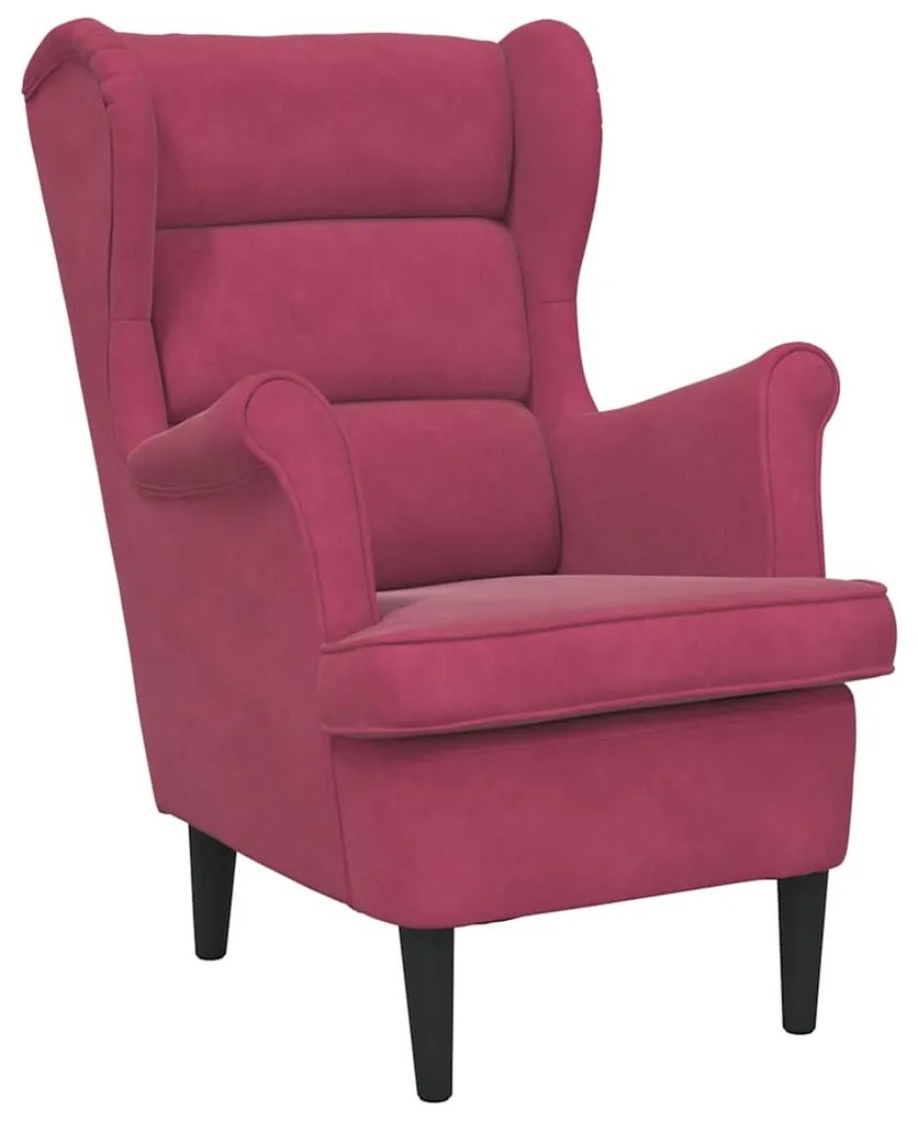 324064 vidaXL Фотьойл, виненочервен, кадифе