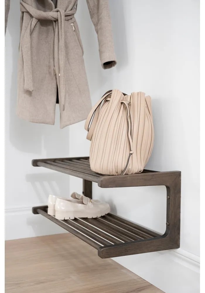 Тъмнокафяв висящ шкаф за обувки от дъбова дървесина Inverness - Rowico