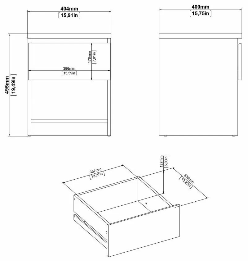 Нощно шкафче в дъбов декор Naia - Tvilum