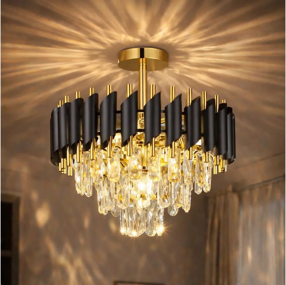 Brilagi - Плафон ECLIPSE 5xE14/10W/230V Ø 38 см черно/златисто