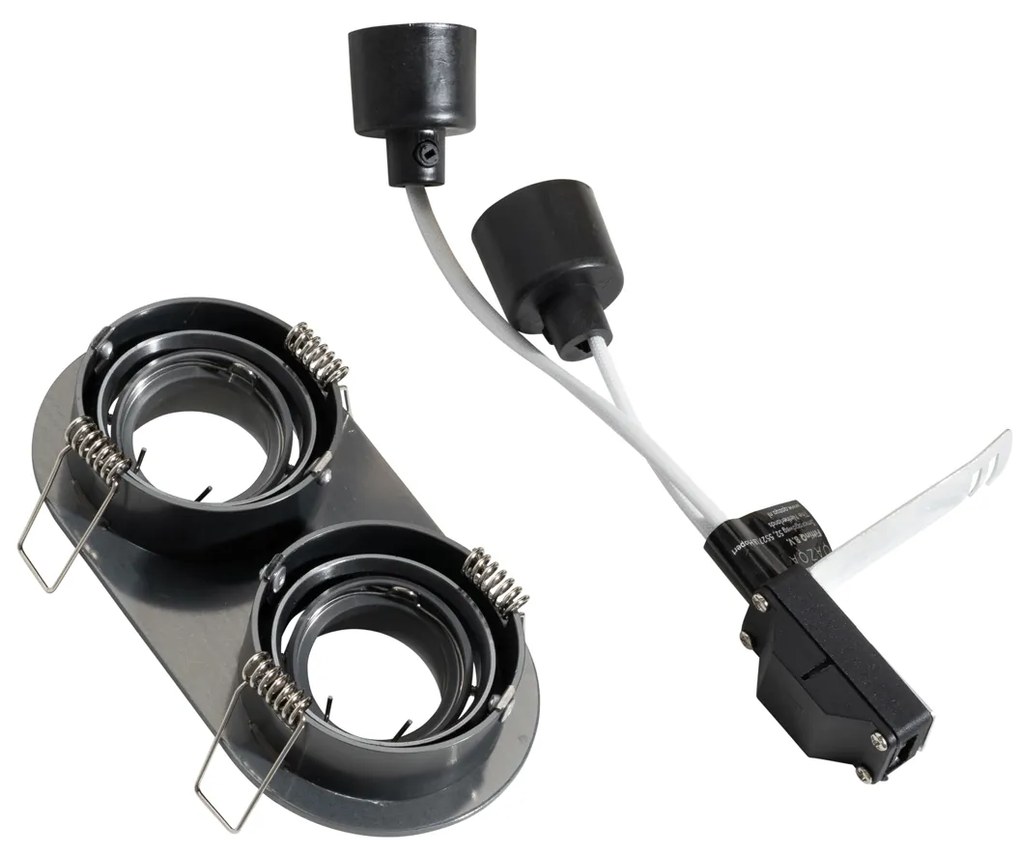 Комплект от 6 вградени спота Gunmetal GU10 35mm Накланящи се 2-Светлини - Installa