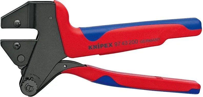Knipex Клещи за кримпване на кабелни накрайници CrimpSystem, без челюсти, синьо-червена ръкохватка 200мм, с пружина,  - K9743200