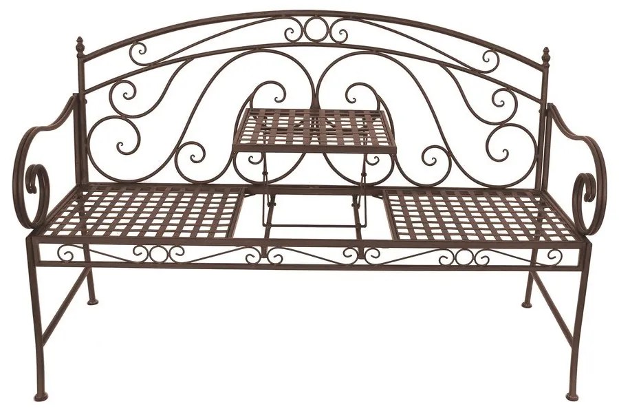 Кафява метална градинска пейка Saket – Garden Pleasure