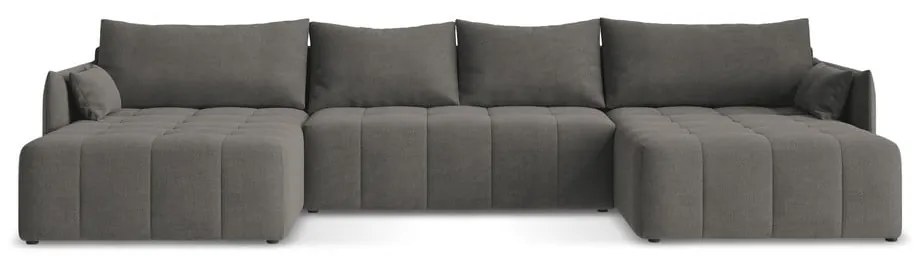 Тъмносив разтегателен ъглов диван с място за съхранение (U форма) Moku – Makamii