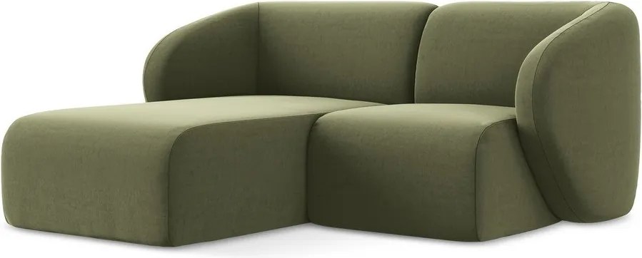 Зелен кадифен ъглов диван (ляв ъгъл) Lani – Makamii