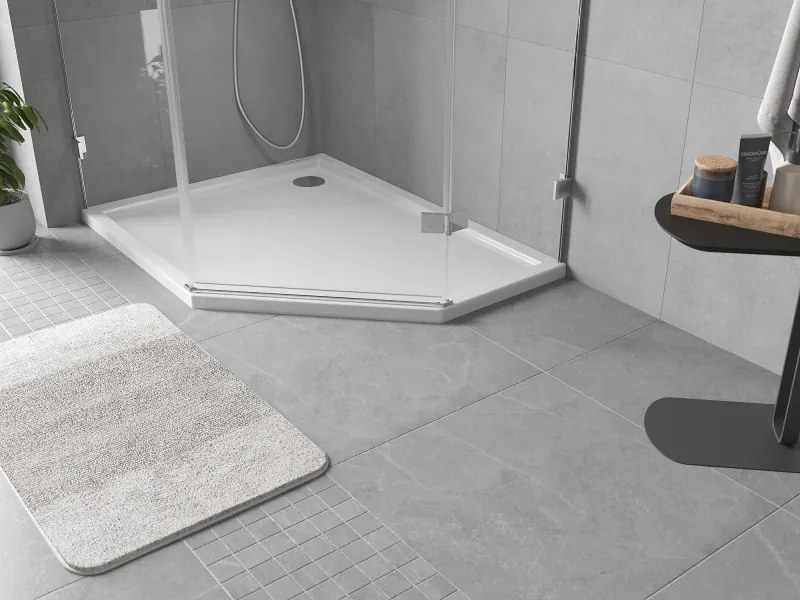 Mexen Flow тънък петустенен поддушник ляв, 100 x 80 см, бял гланц - 46P108010L