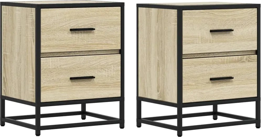 848677 vidaXL Нощни шкафчета, 2 бр, дъб сонома, 40x31x50 см, инженерно дърво