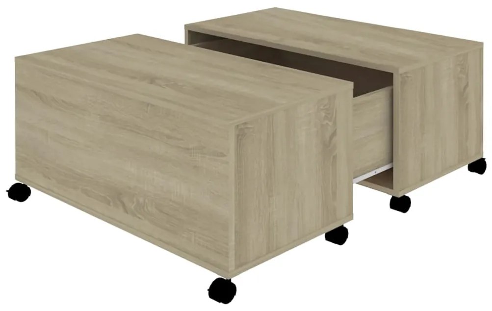 806870 vidaXL Маса за кафе, дъб сонома, 75x75x38 см, инженерно дърво