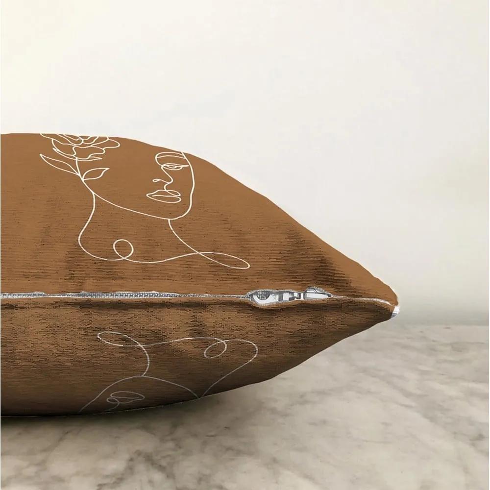 Оранжево-кафява калъфка за възглавница с памучна шенилия, 55 x 55 cm - Minimalist Cushion Covers