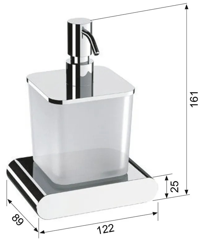 Бял стенен стъклен диспенсер за сапун 300 ml Flori – Sapho