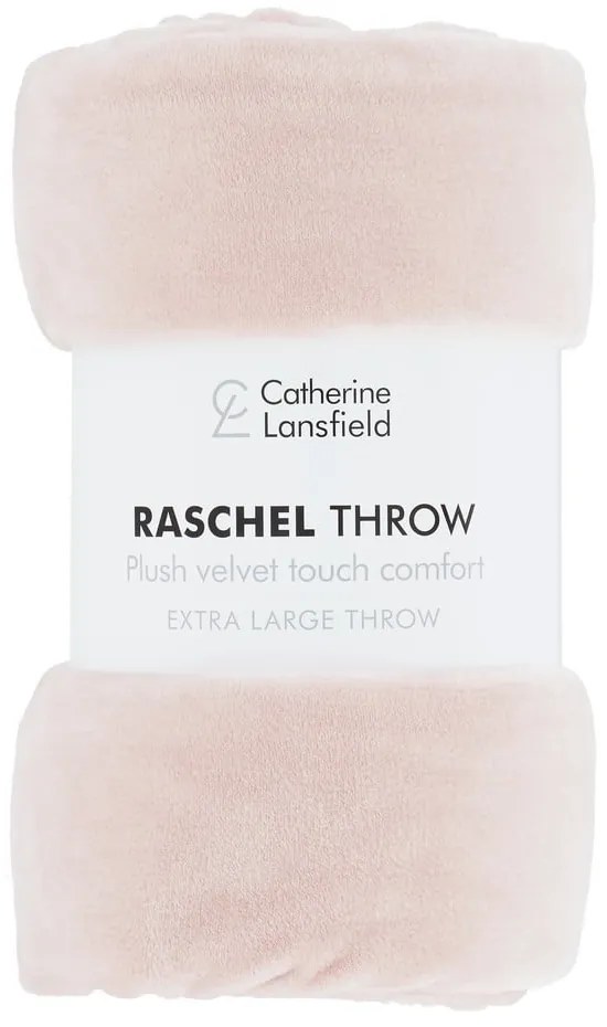 Светлорозово одеяло от микроплюш 130x170 cm Raschel Velvet – Catherine Lansfield