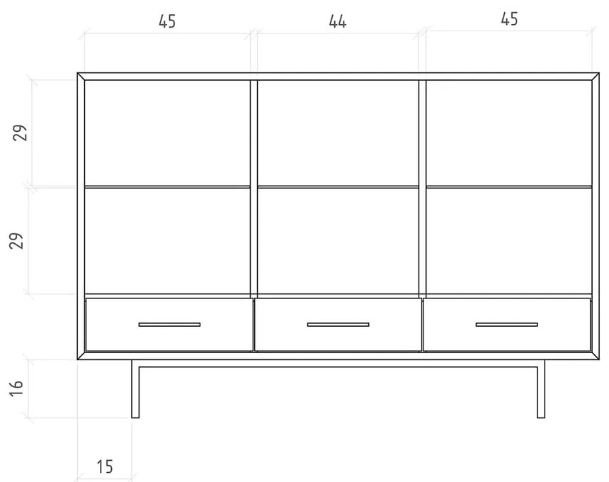 Витрина от дъбова дървесина в естествен цвят 144x95 cm Abies - The Beds