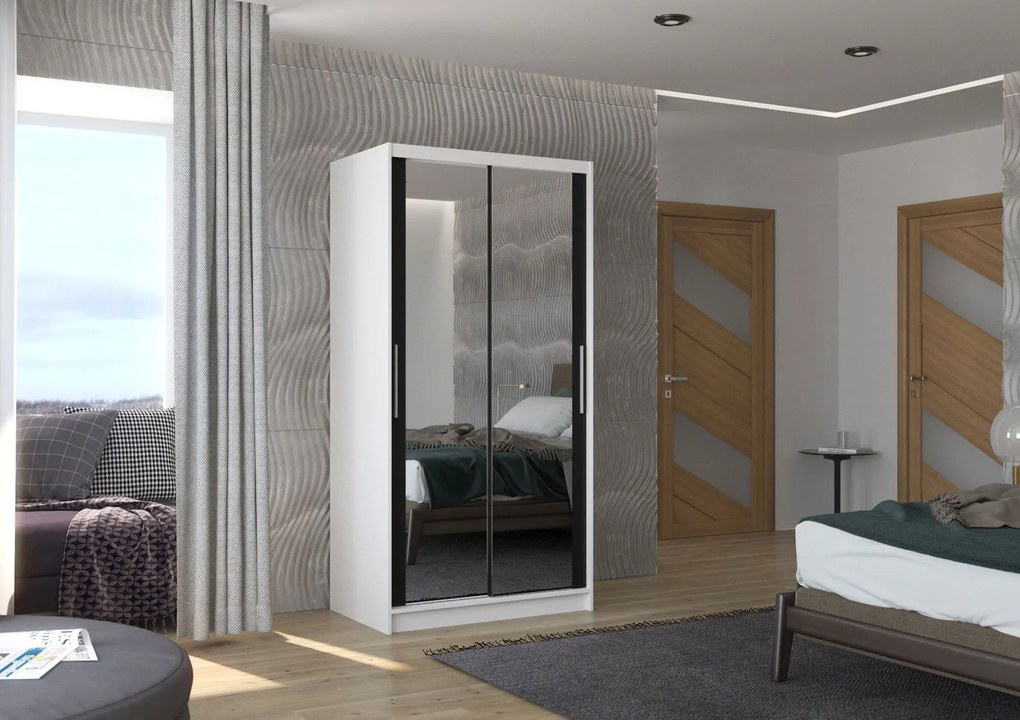 Гардероб Nubia 100 Sliding-White-Black