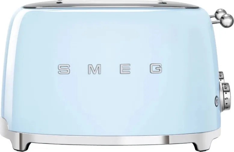 Тостер за хляб SMEG 50's Style TSF03PBEU, 2000W, 4 филии, 6 нива, Тавичка за трохи, Вграден кабел, Неръждаема стомана, Син