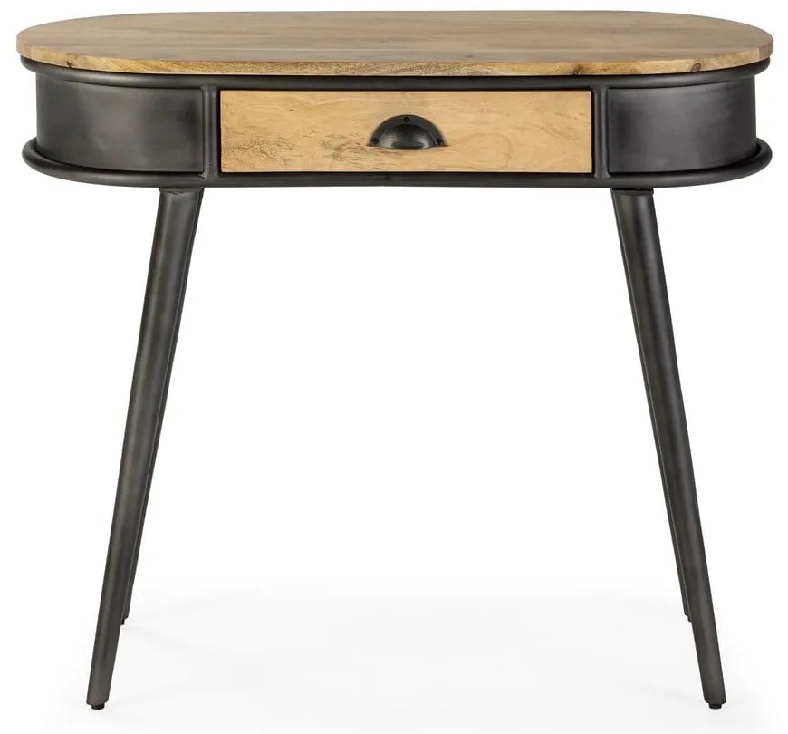 Черна/в естествен цвят конзолна маса 38x90 cm Delhi – MOME