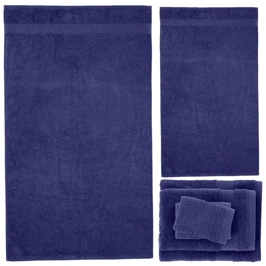 Тъмносини памучни хавлии и кърпи за баня в комплект от 6 бр. от тери Anti-Bacterial – Catherine Lansfield