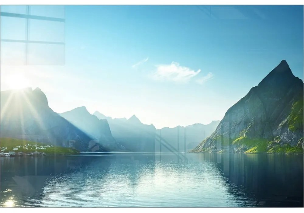 Картина върху стъкло 70x50 cm Fjord - Wallity