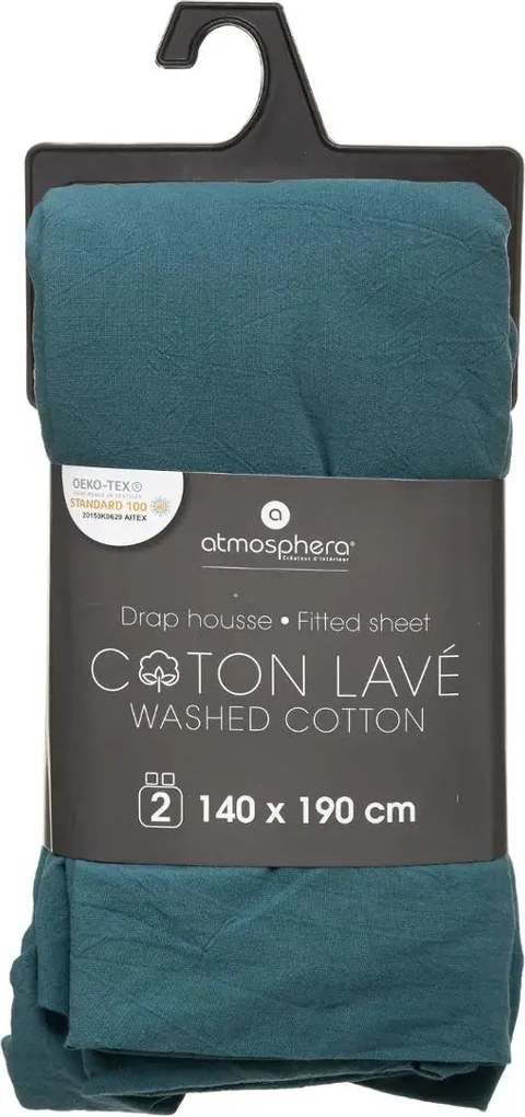 Еластичен чаршаф atmosphera, 140x190 cm, Памук - Тюркоаз